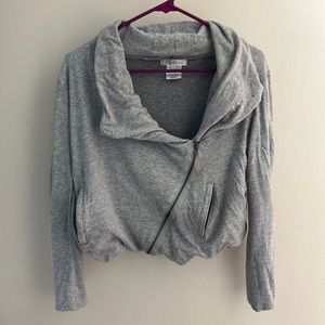 Costa Blanca gray asymmetrical collared zip up